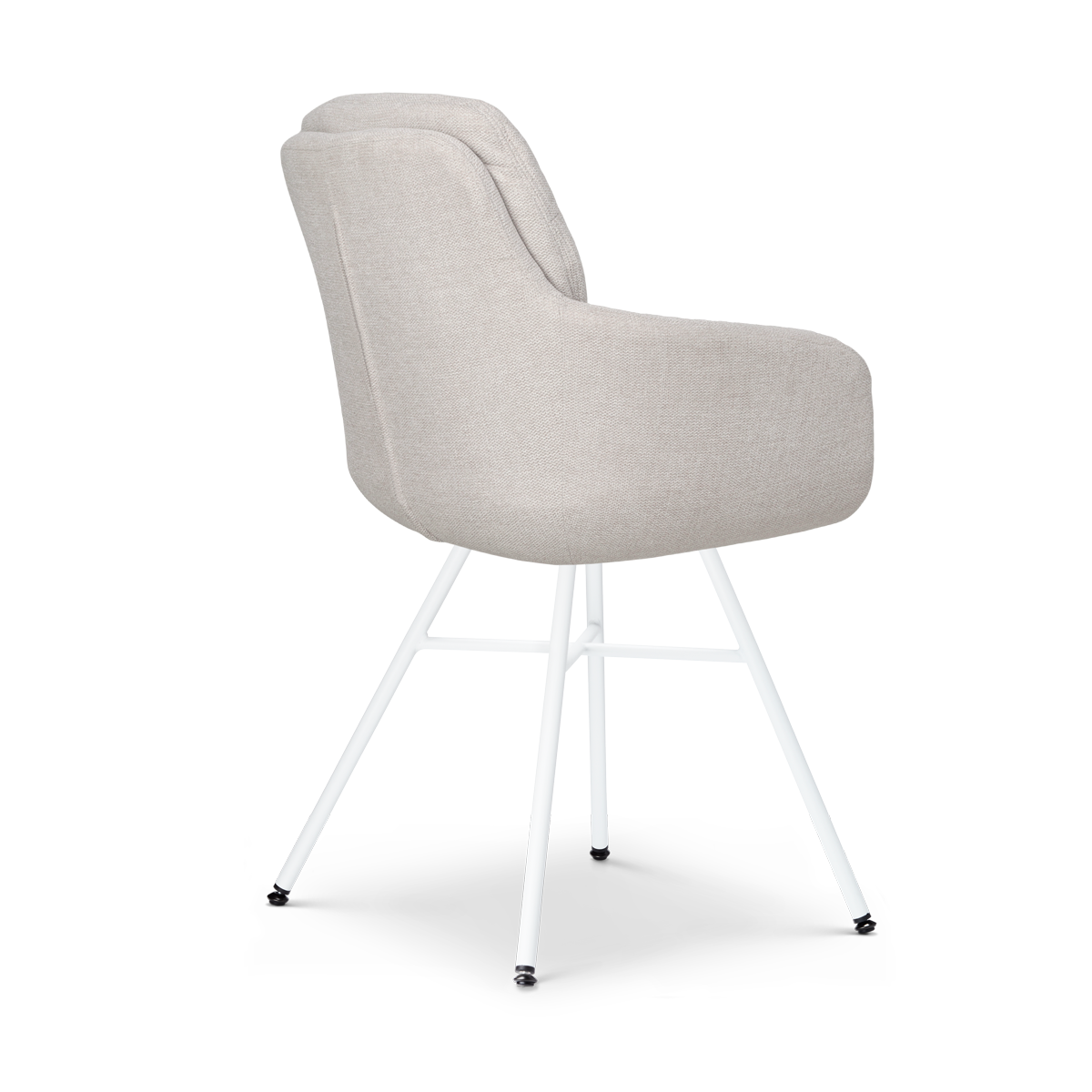 Noa-Mia eetkamerstoel beige - wit onderstel
