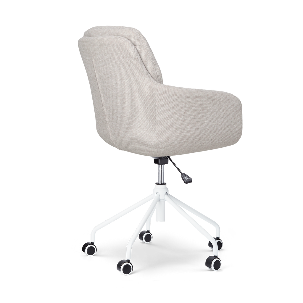 Nout-Mia bureaustoel beige - wit onderstel