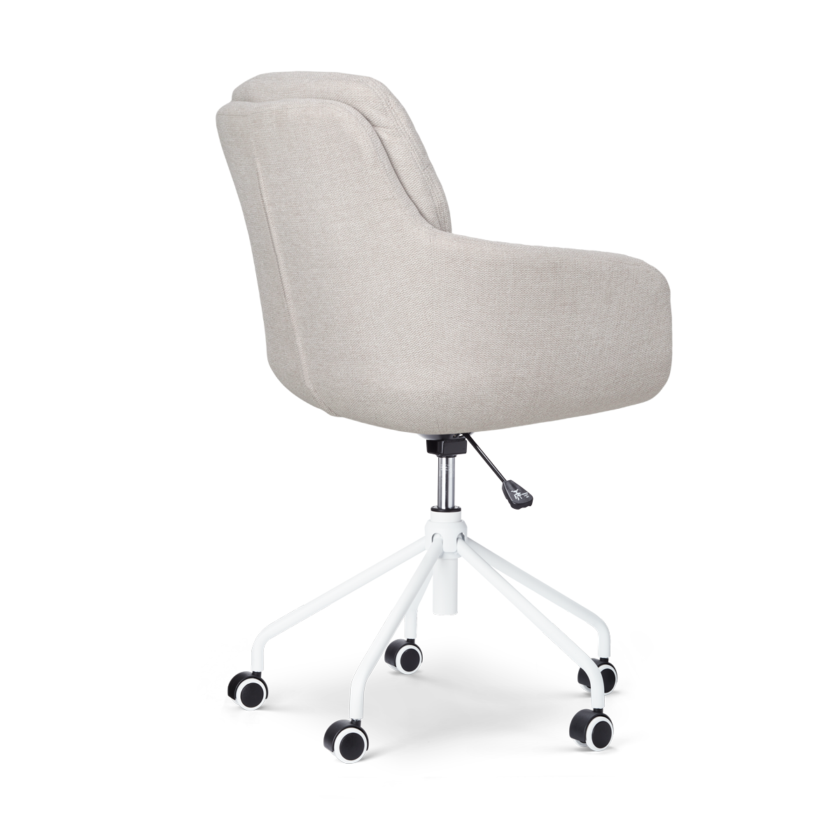 Nout-Mia bureaustoel beige - wit onderstel