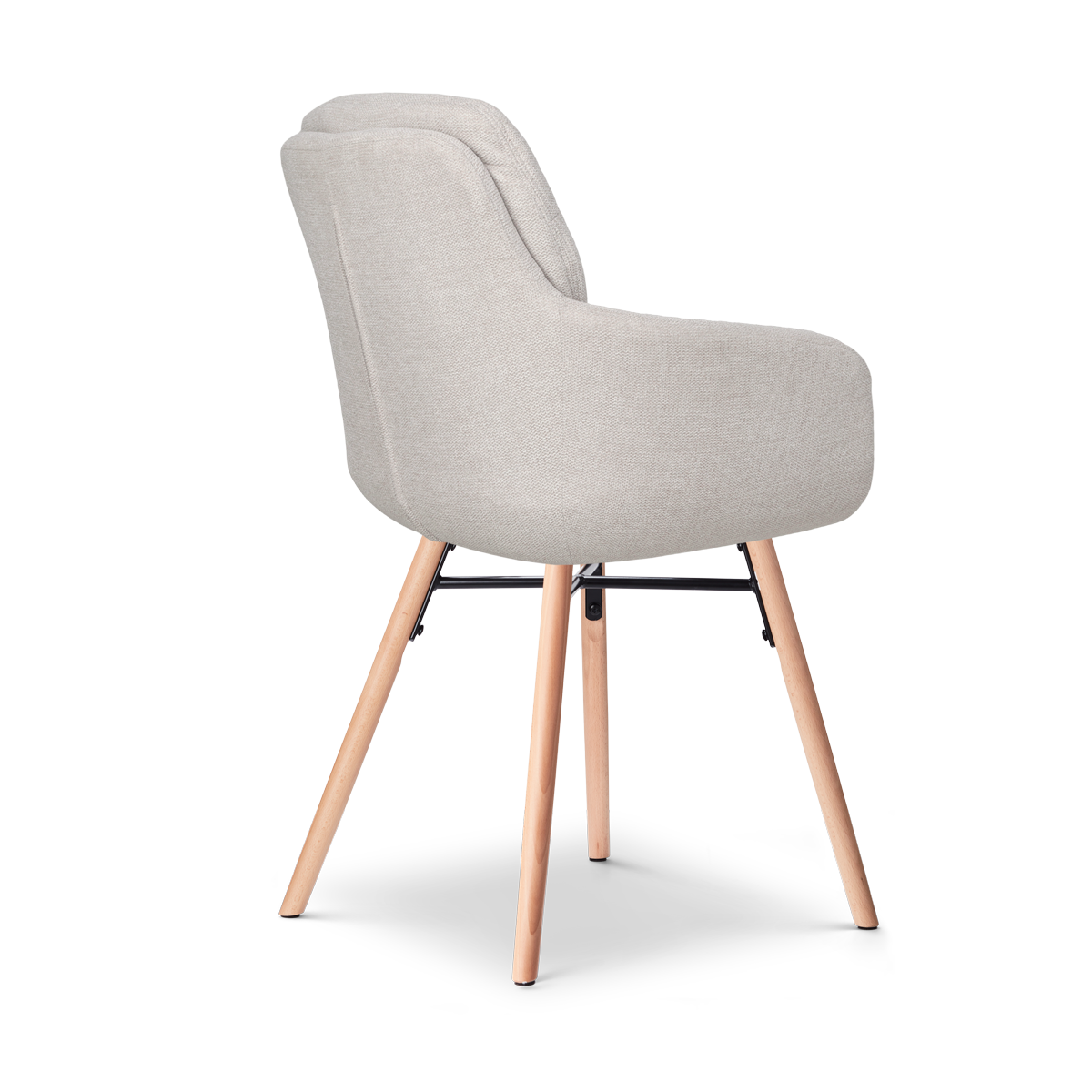 Nena-Mia eetkamerstoel beige - houten onderstel