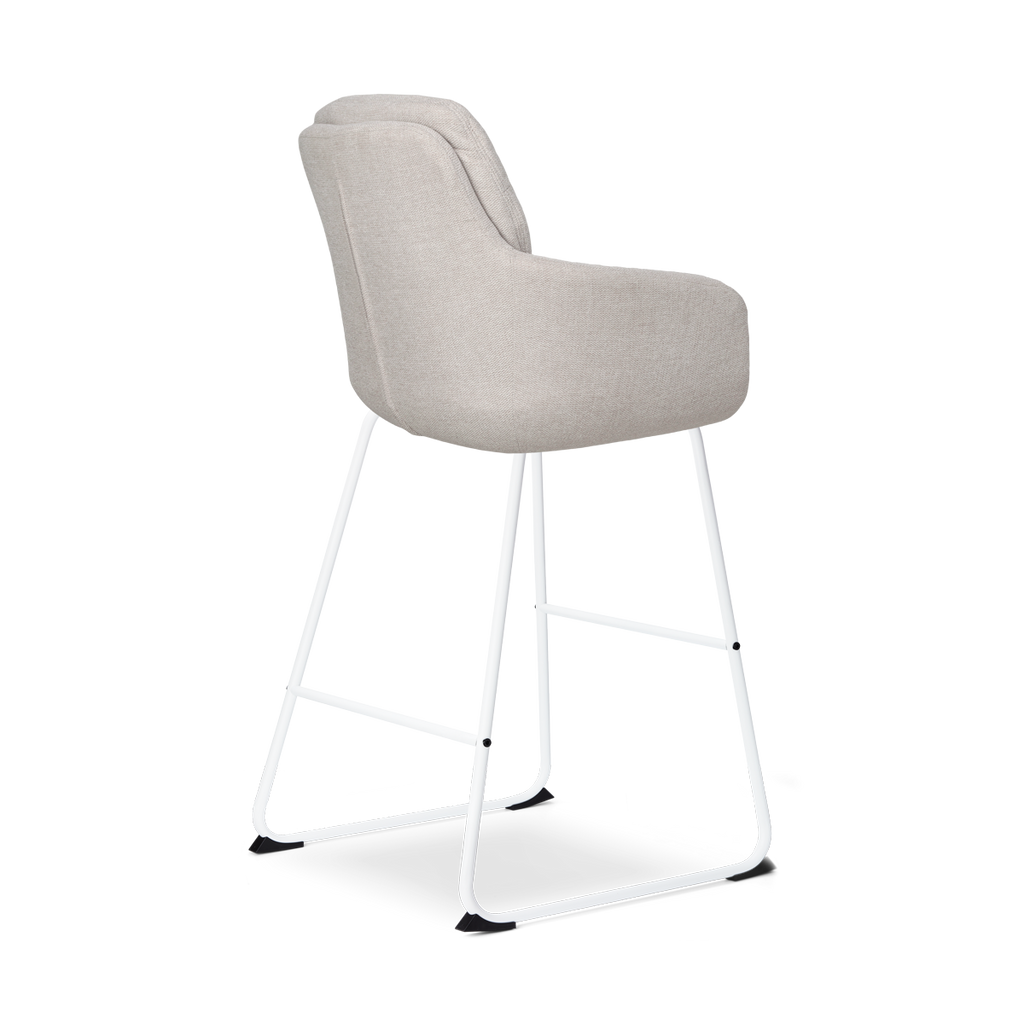 Nino-Mia barkruk beige - wit onderstel - 65 cm