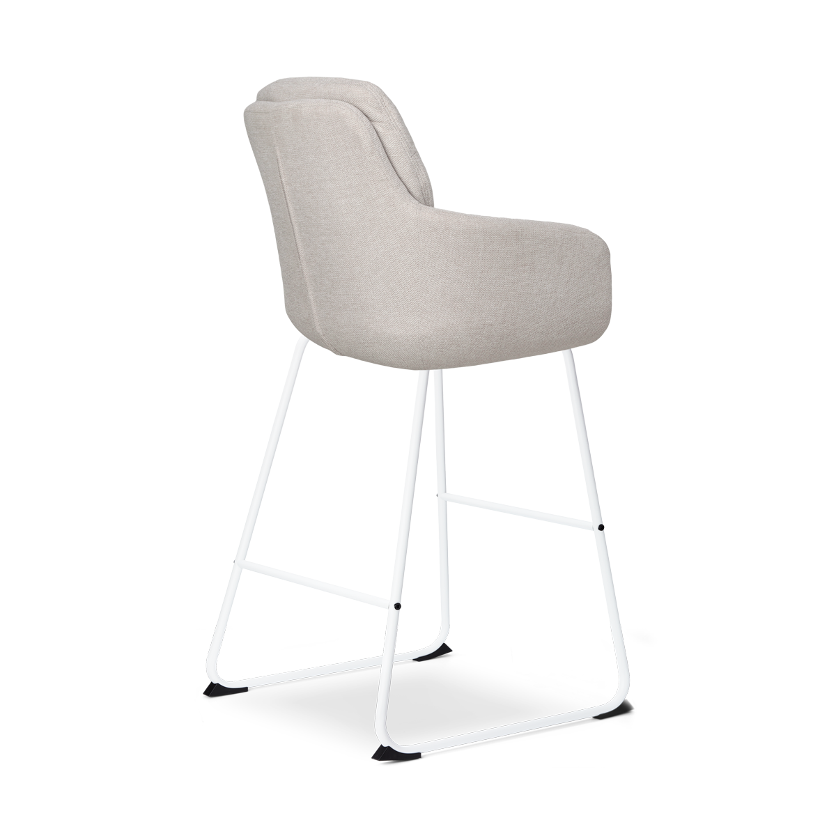 Nino-Mia barkruk beige - wit onderstel - 65 cm