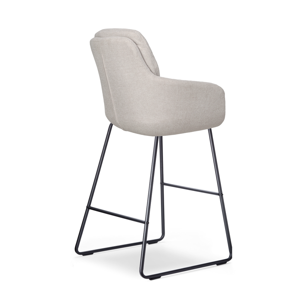 Nino-Mia barkruk beige - zwart onderstel - 65 cm