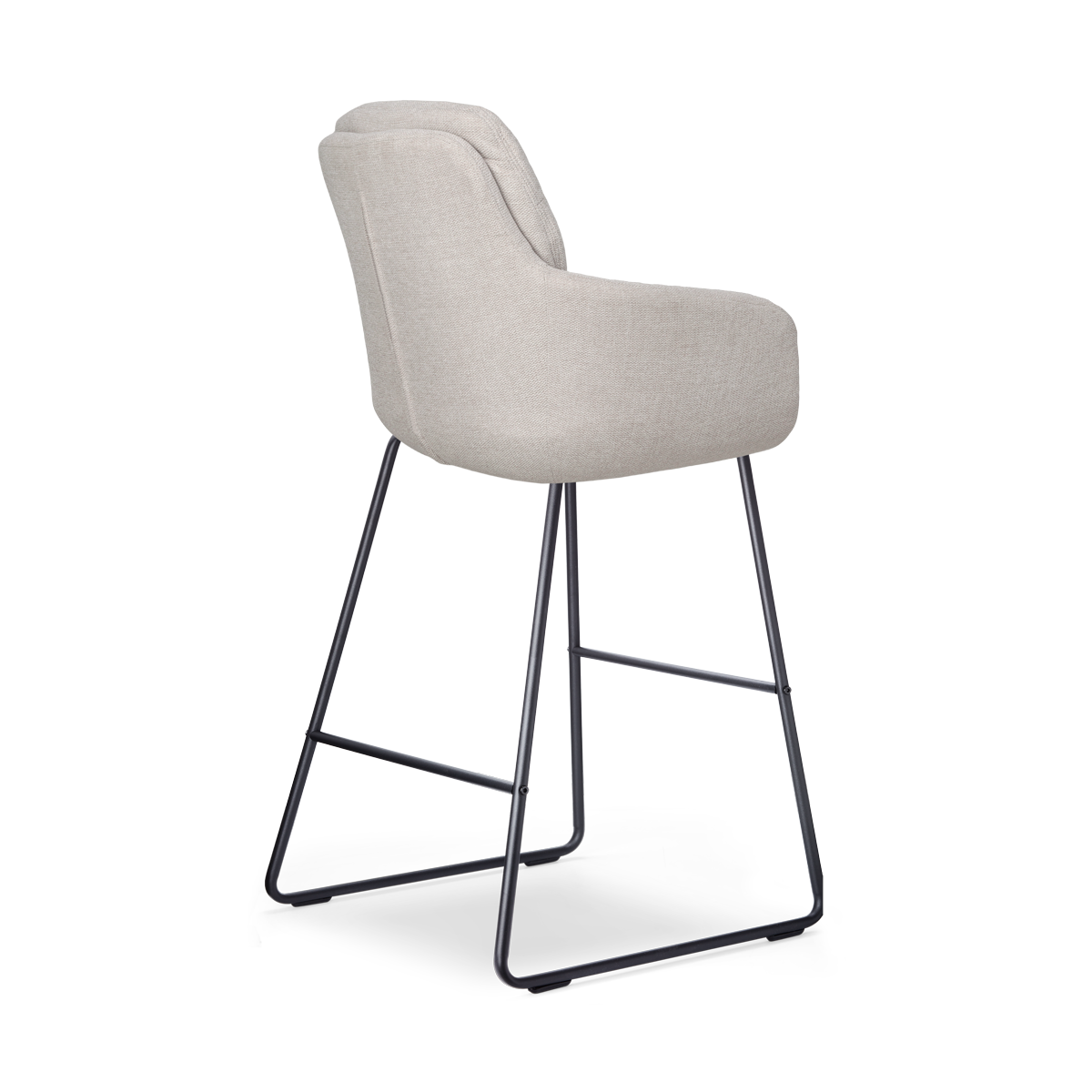 Nino-Mia barkruk beige - zwart onderstel - 65 cm