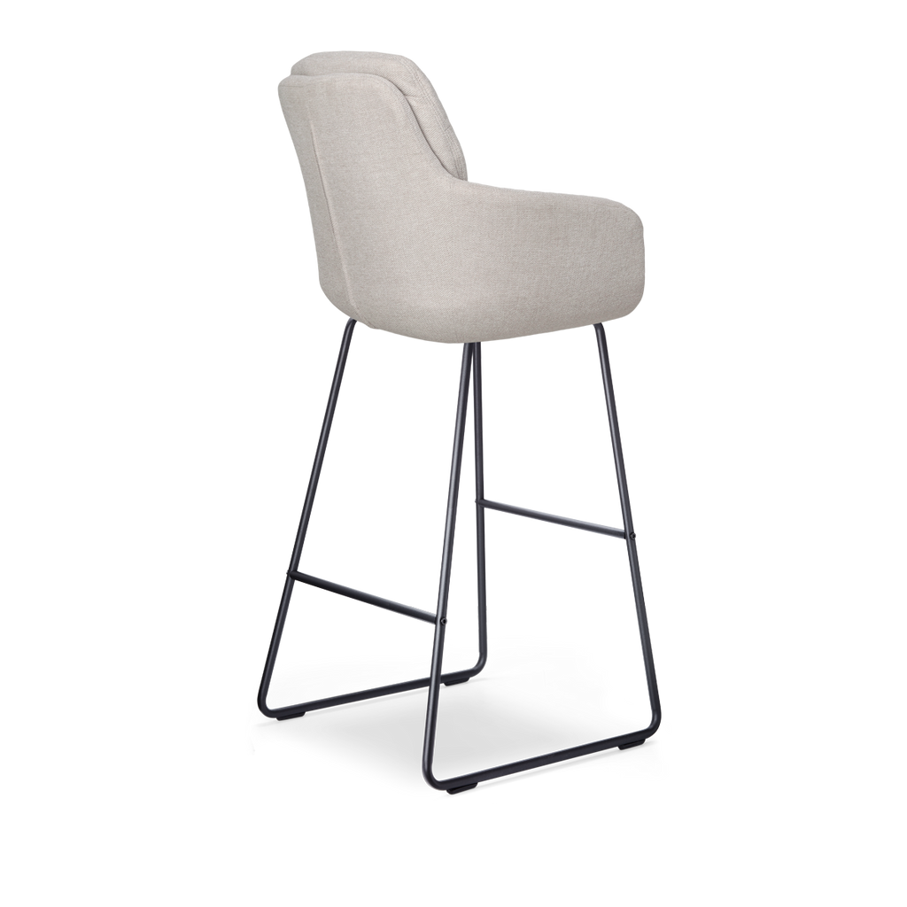 Nino-Mia barkruk beige - zwart onderstel - 75 cm