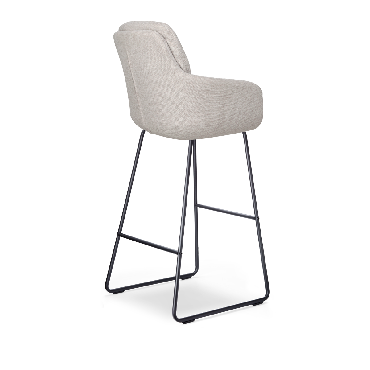 Nino-Mia barkruk beige - zwart onderstel - 75 cm