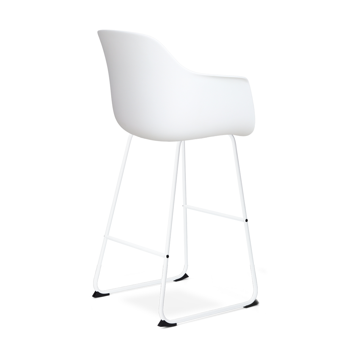 Nino-Puk barkruk wit - wit onderstel - 75 cm