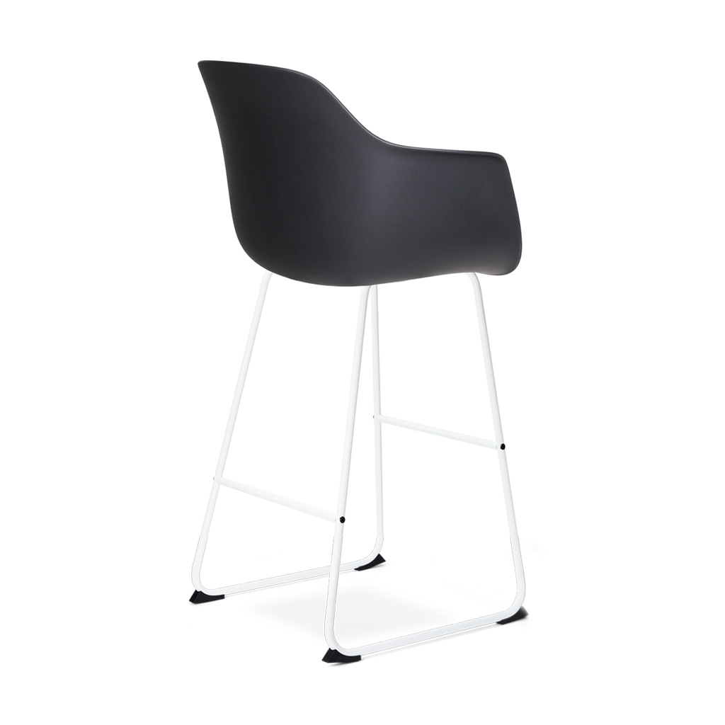 Nino-Puk barkruk zwart - wit onderstel - 75 cm