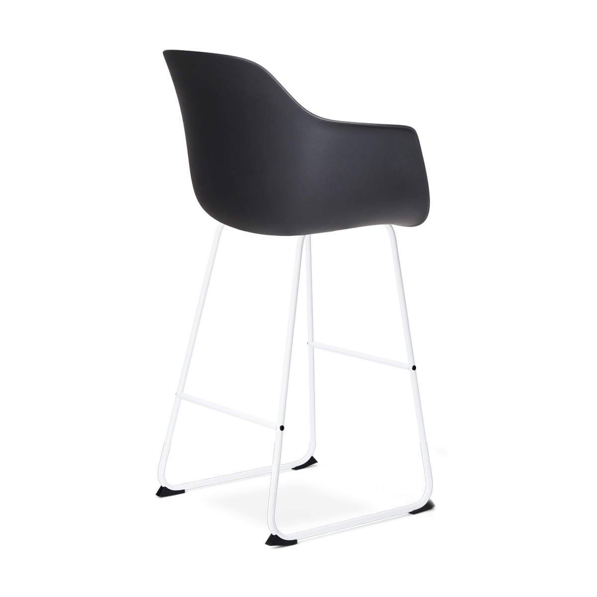 Nino-Puk barkruk zwart - wit onderstel - 75 cm