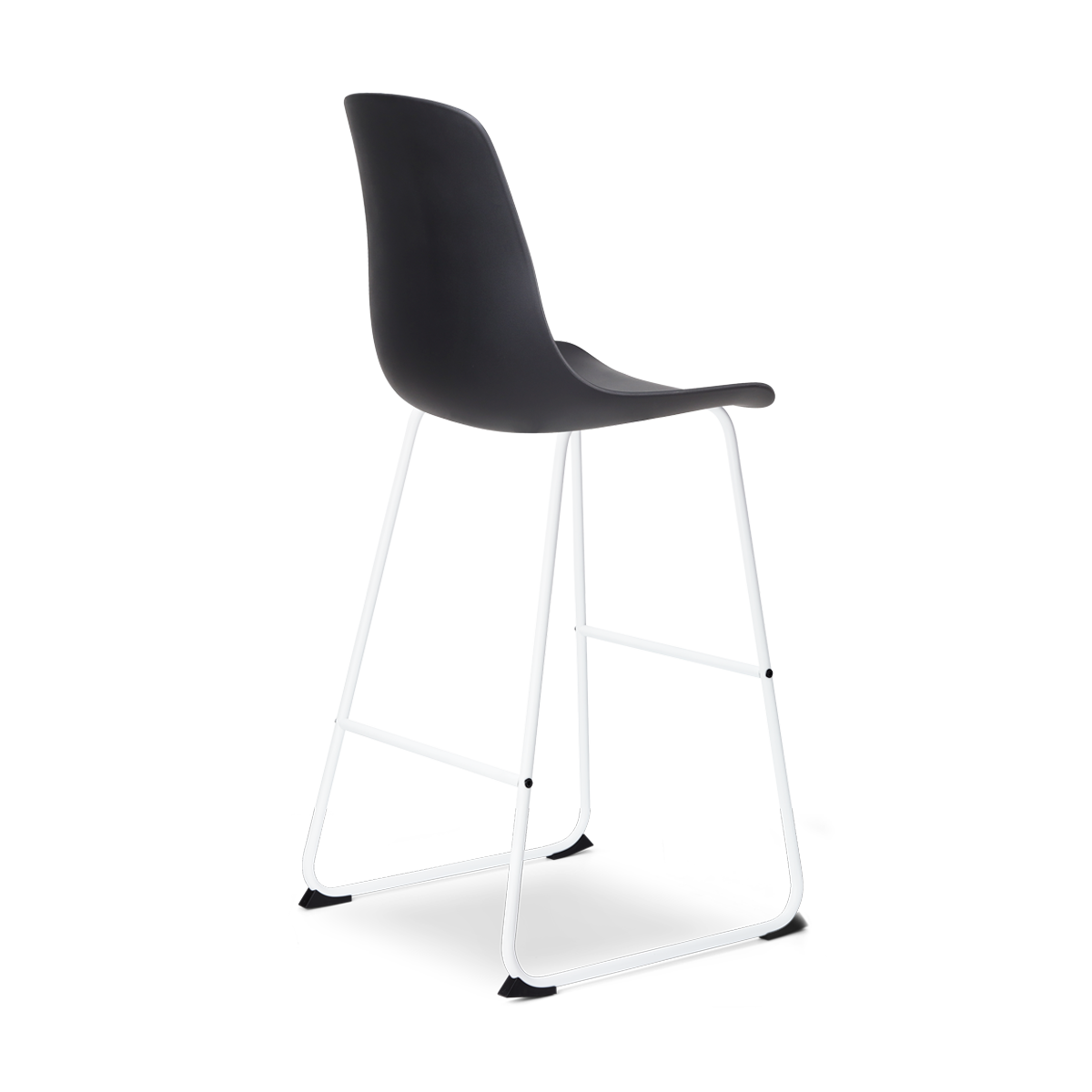 Nino-Pip barkruk zwart - wit onderstel 75 cm