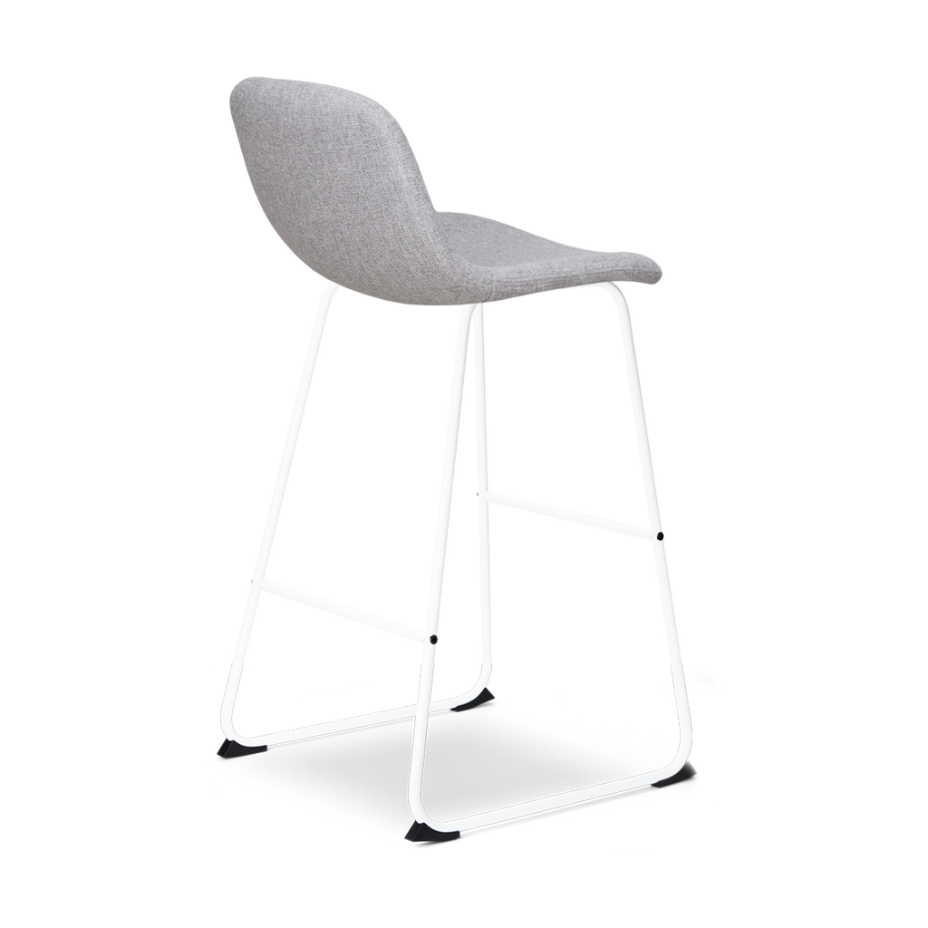 Nino-Mats barkruk lichtgrijs - wit onderstel - 75 cm