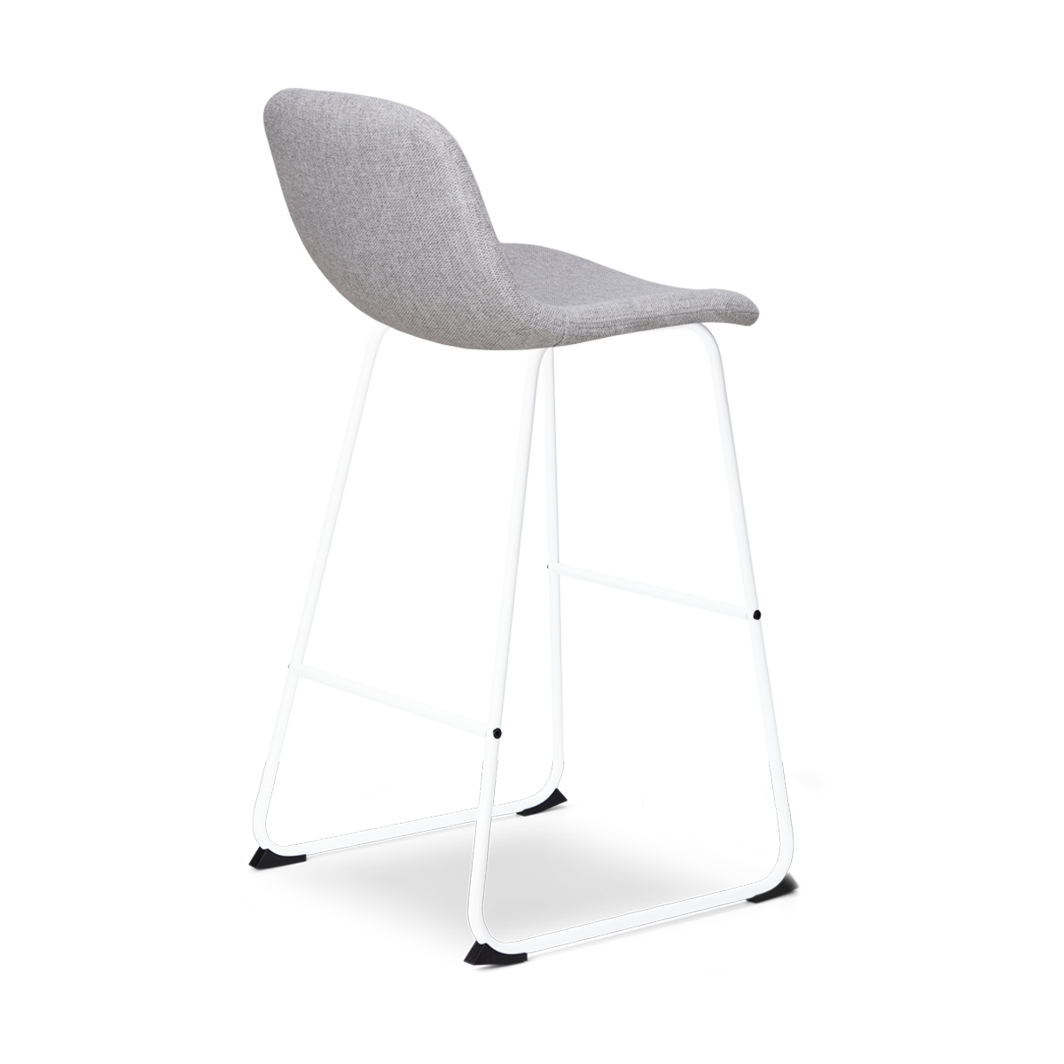 Nino-Mats barkruk lichtgrijs - wit onderstel - 75 cm