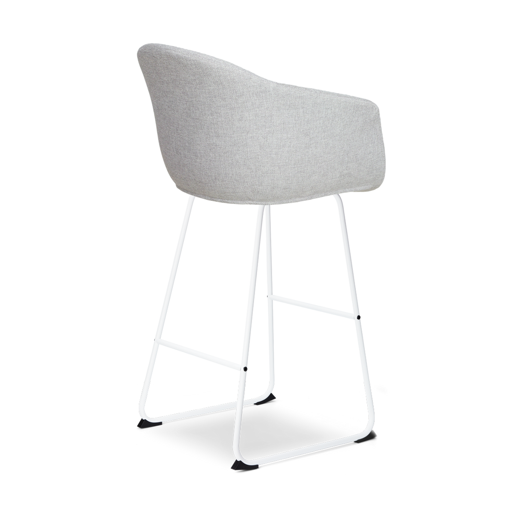Nino-Otis barkruk lichtgrijs - wit onderstel - 75 cm
