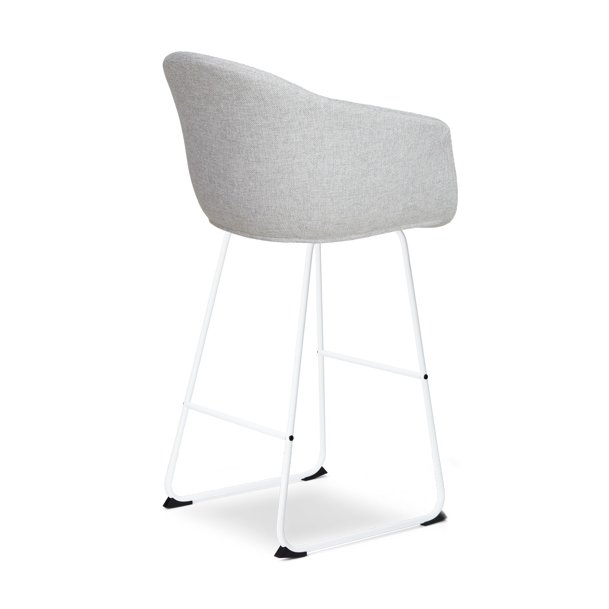 Nino-Otis barkruk lichtgrijs - wit onderstel - 75 cm