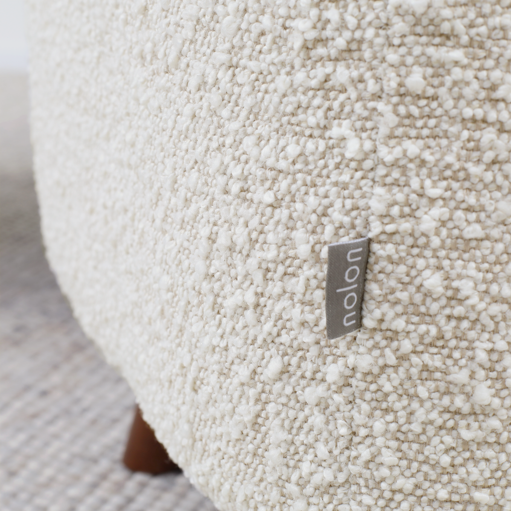 Julia poef bouclé beige - 44 x 44 cm