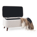 Julia bankje met opbergruimte bouclé beige - 83 x 41 cm