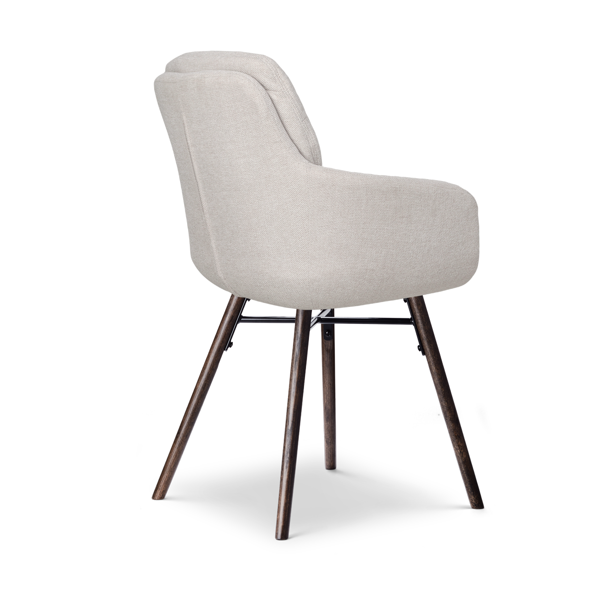 Nena-Mia eetkamerstoel beige - walnoot houten onderstel