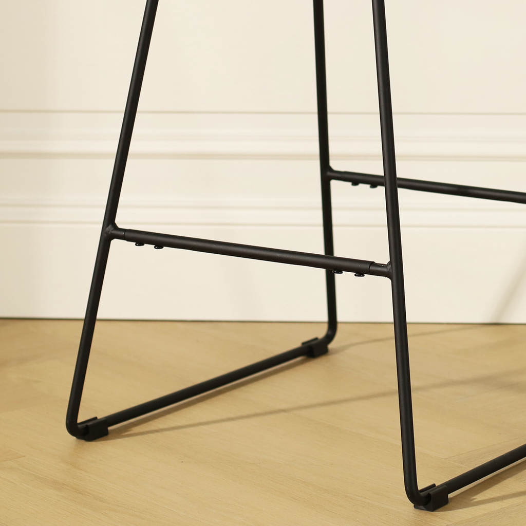 Pelle metalen barkruk zwart - met zitkussen - 65 cm