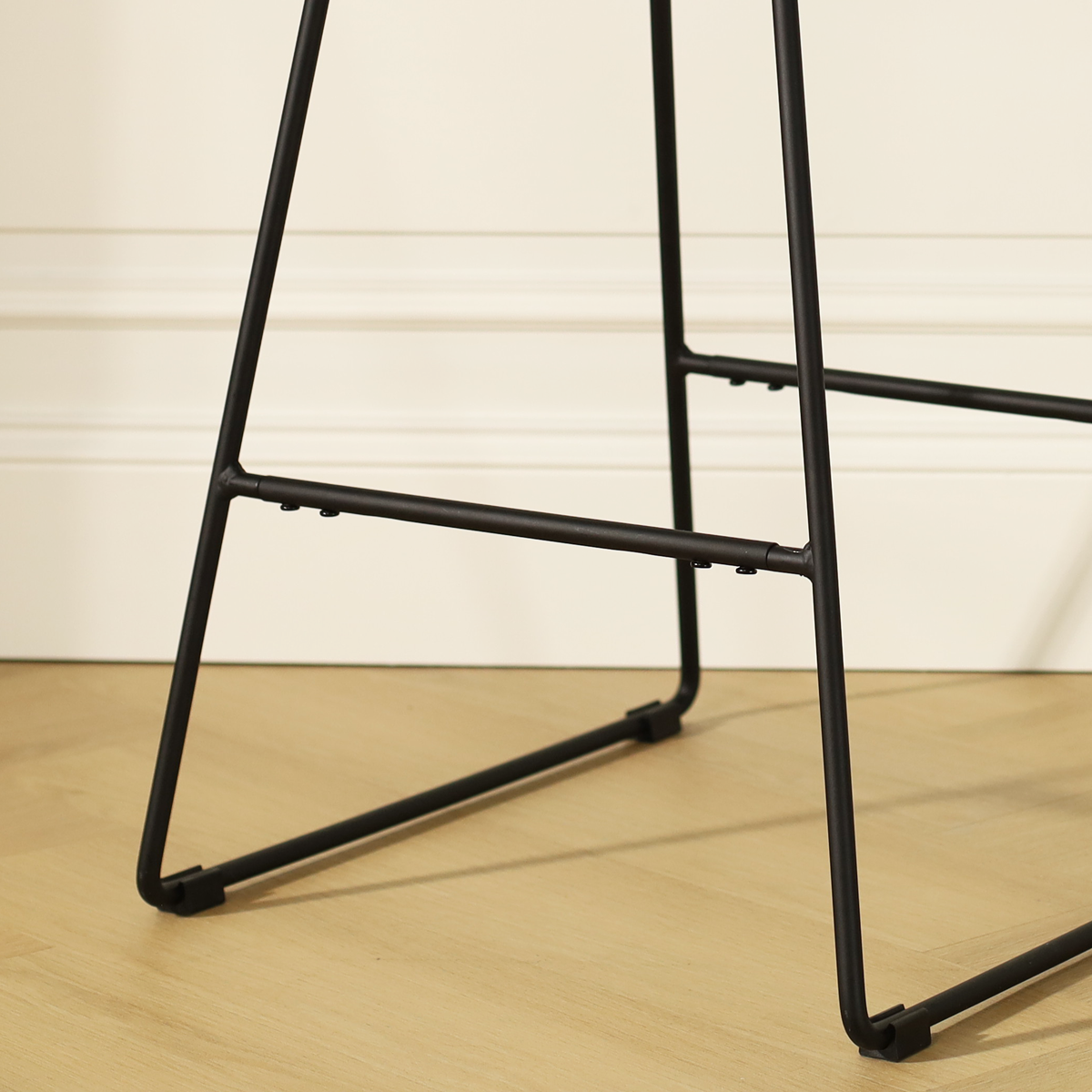 Pelle metalen barkruk zwart - met zitkussen - 65 cm