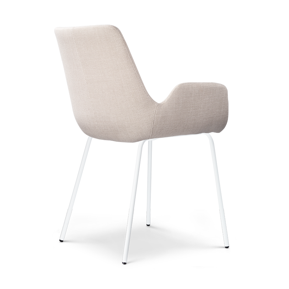 Nora-Eef eetkamerstoel beige - wit onderstel