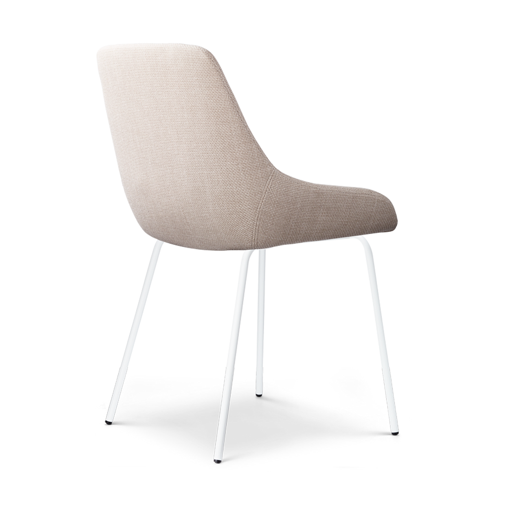 Nora-Isa eetkamerstoel beige - wit onderstel