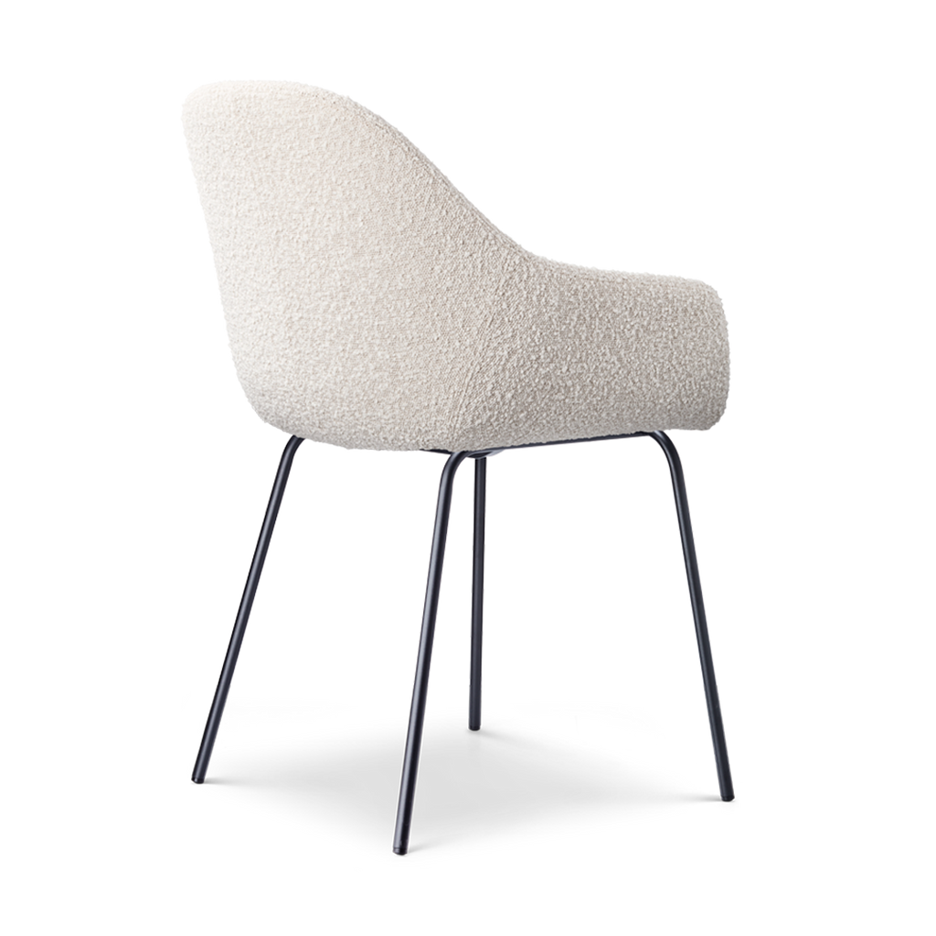 Nora-Mae eetkamerstoel bouclé beige - zwart onderstel