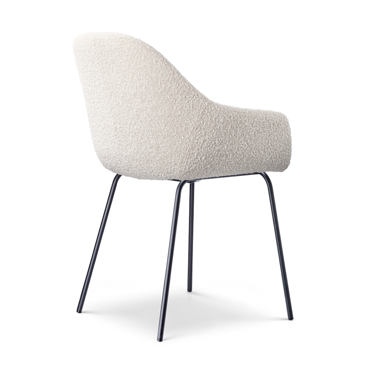 Nora-Mae eetkamerstoel bouclé beige - zwart onderstel