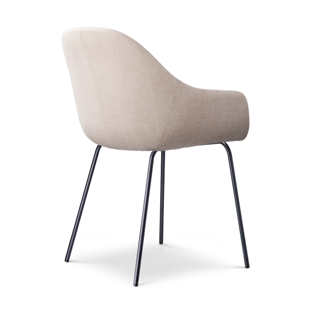 Nora-Mae eetkamerstoel beige - zwart onderstel