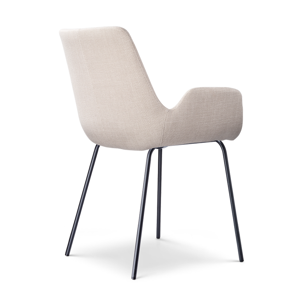 Nora-Eef eetkamerstoel beige - zwart onderstel