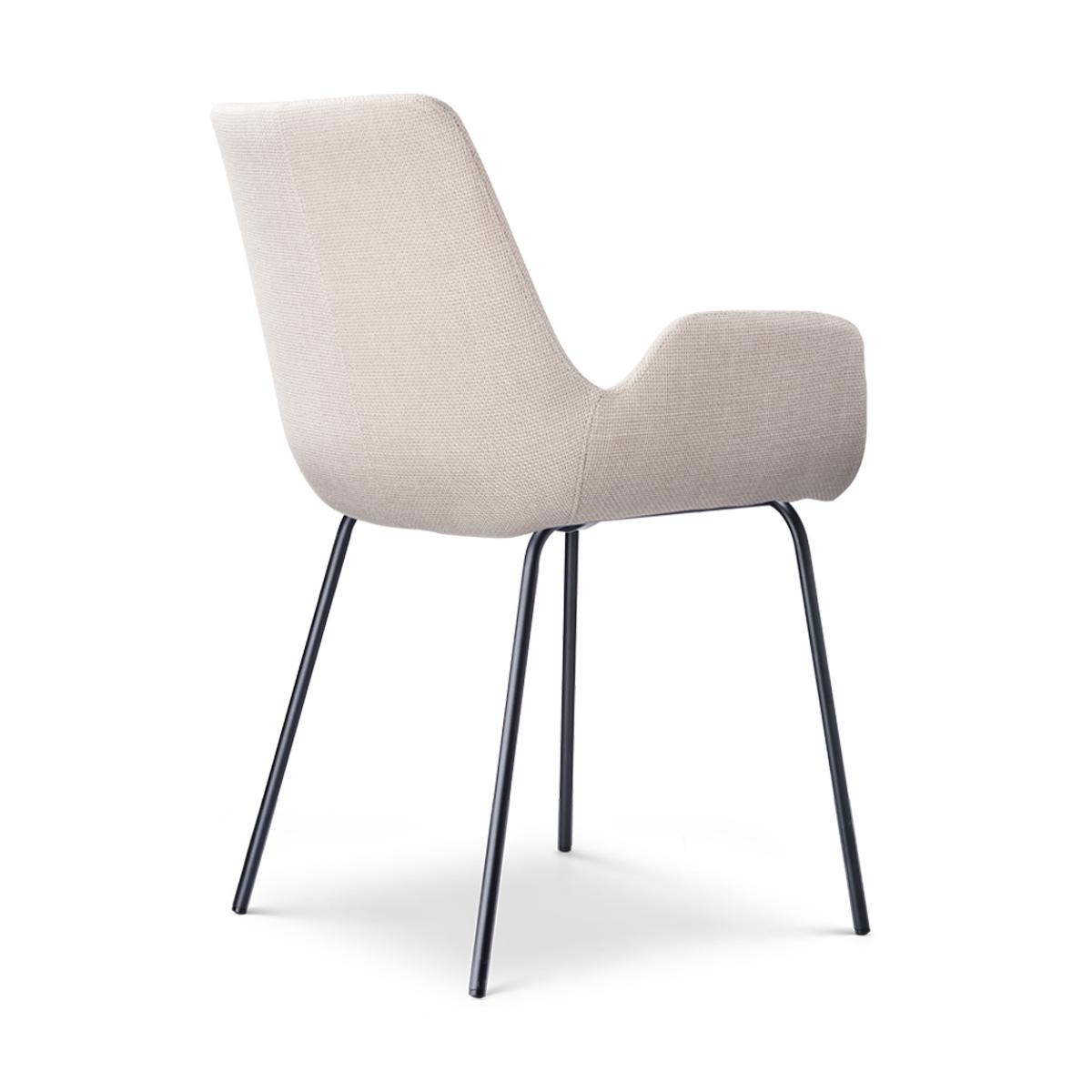 Nora-Eef eetkamerstoel beige - zwart onderstel
