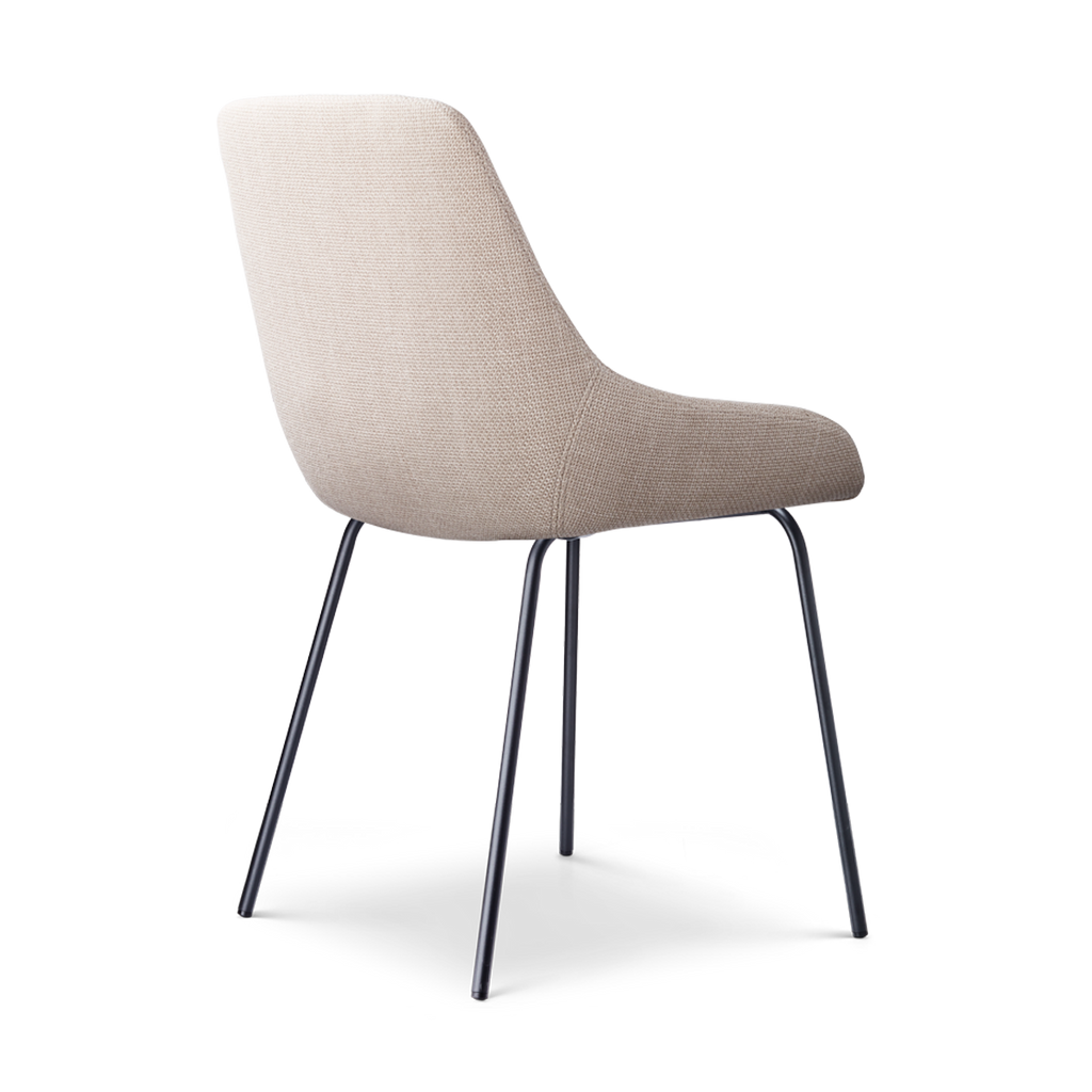 Nora-Isa eetkamerstoel beige - zwart onderstel