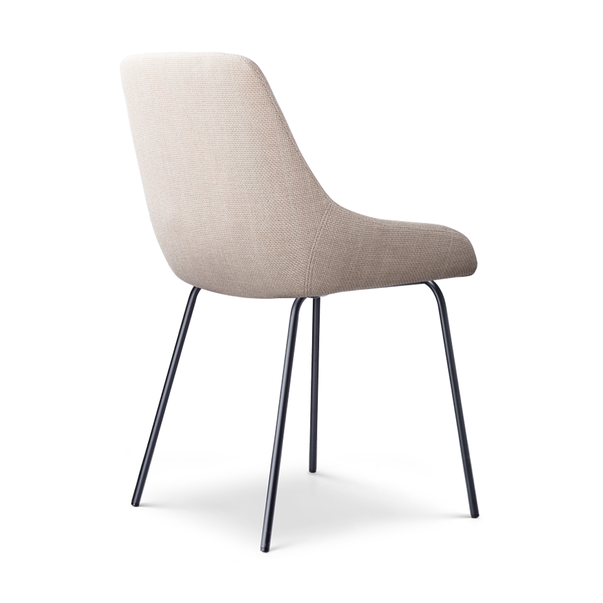Nora-Isa eetkamerstoel beige - zwart onderstel