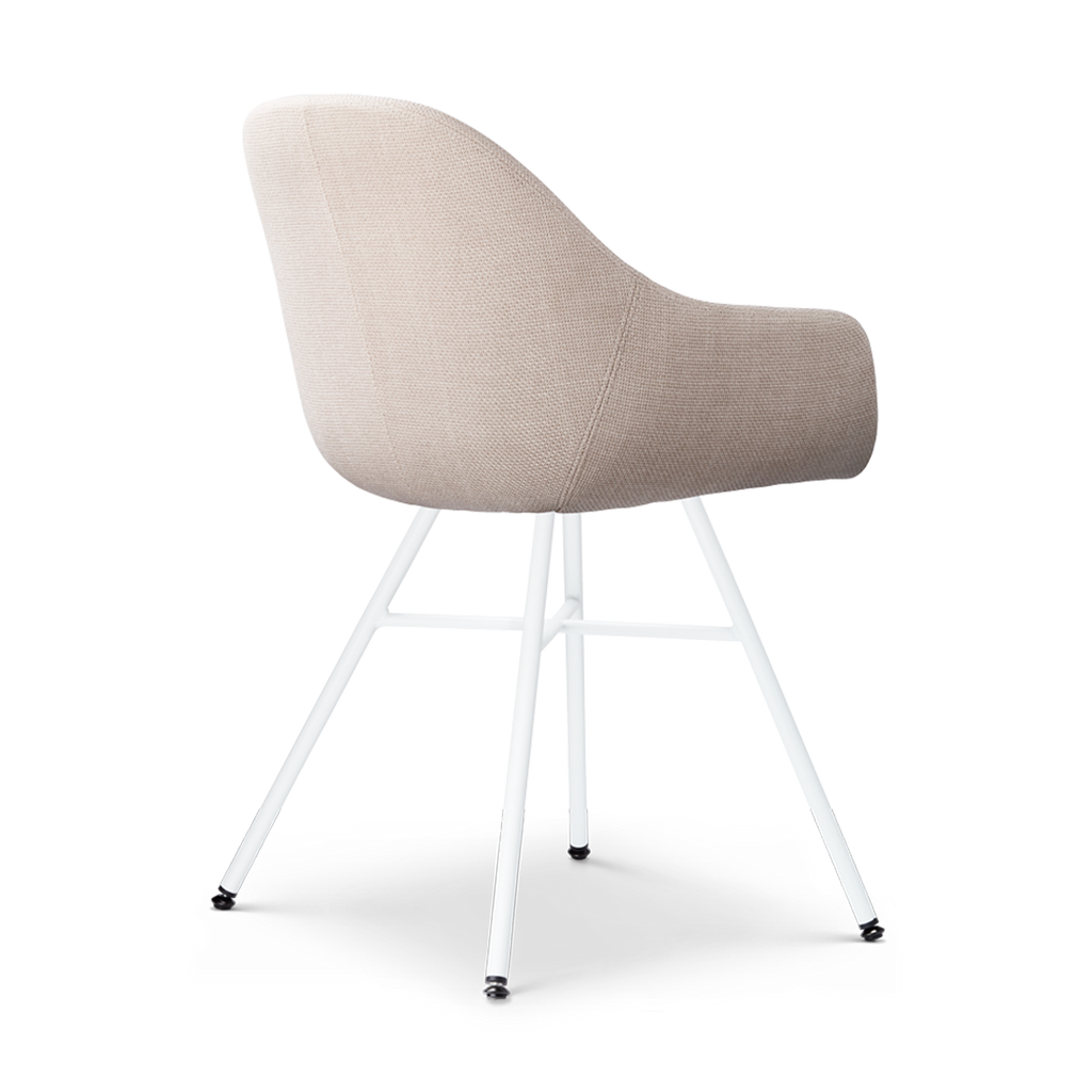 Noa-Mae eetkamerstoel beige - wit onderstel