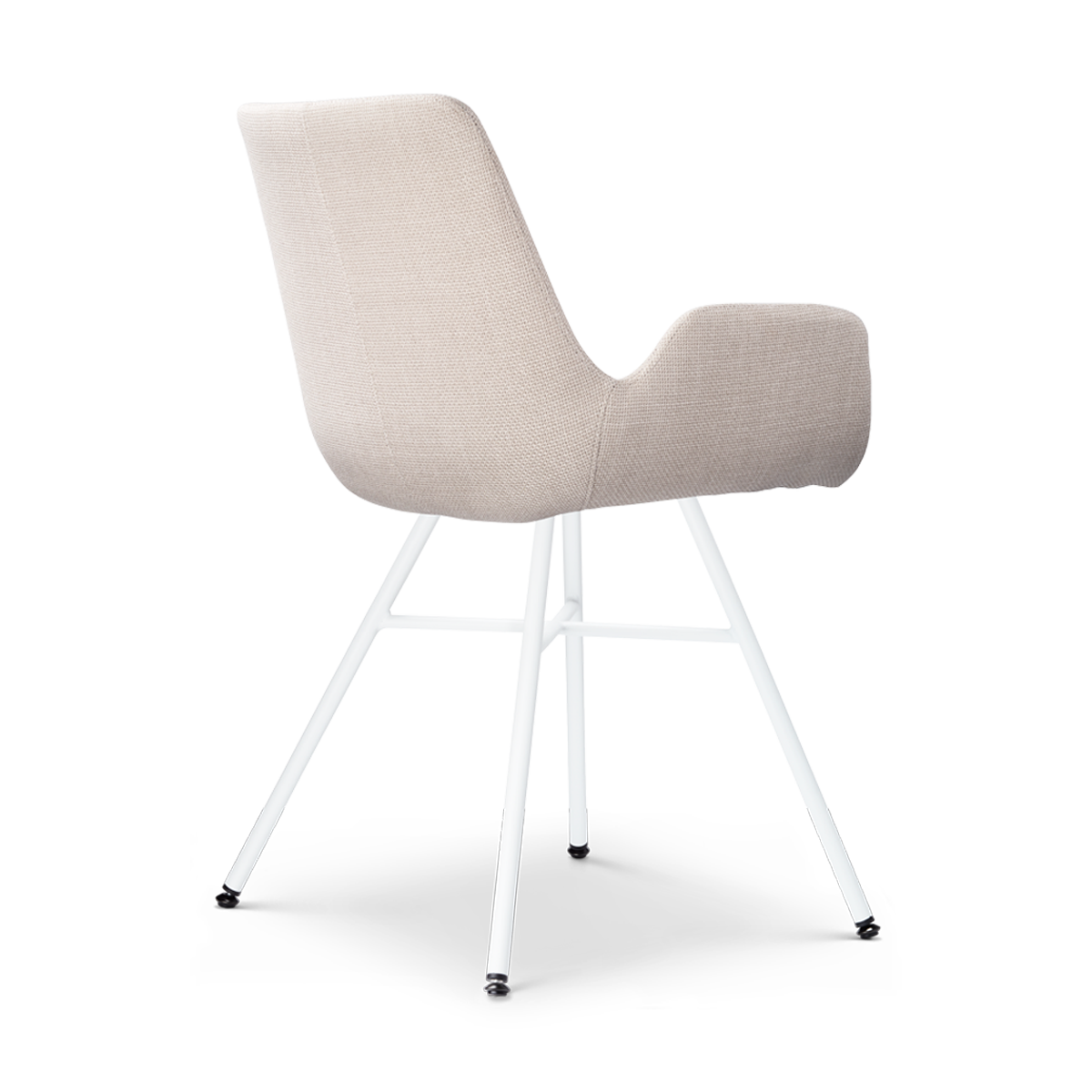 Noa-Eef eetkamerstoel beige - wit onderstel