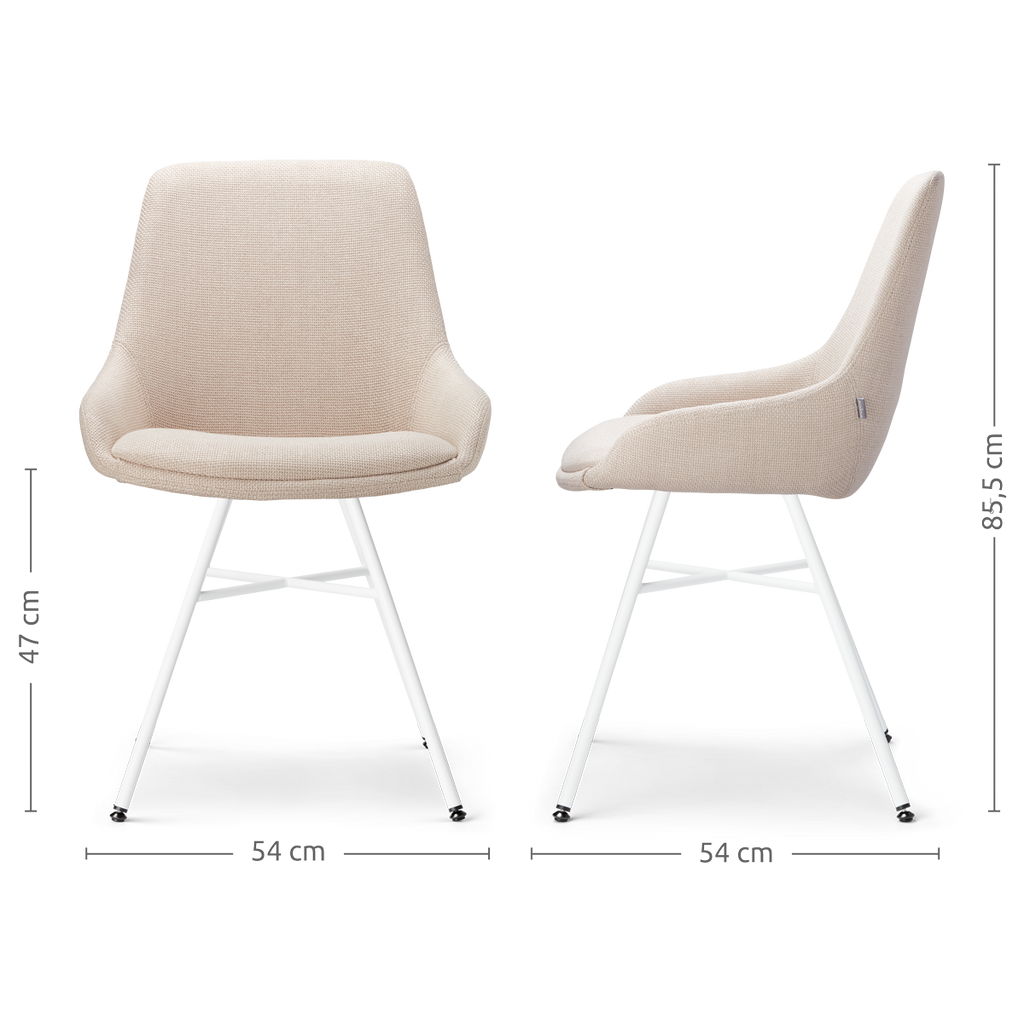 Noa-Isa eetkamerstoel beige - wit onderstel