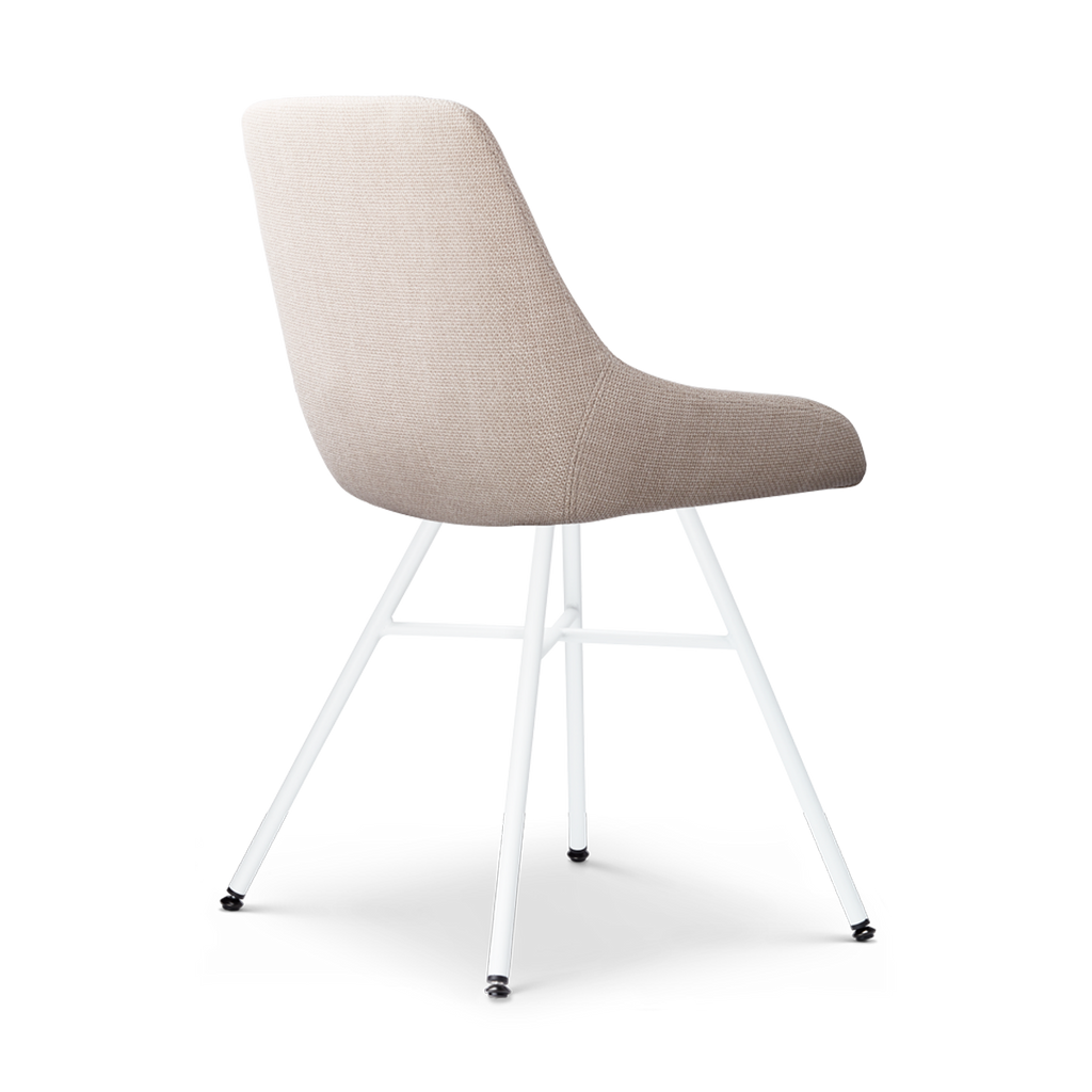 Noa-Isa eetkamerstoel beige - wit onderstel