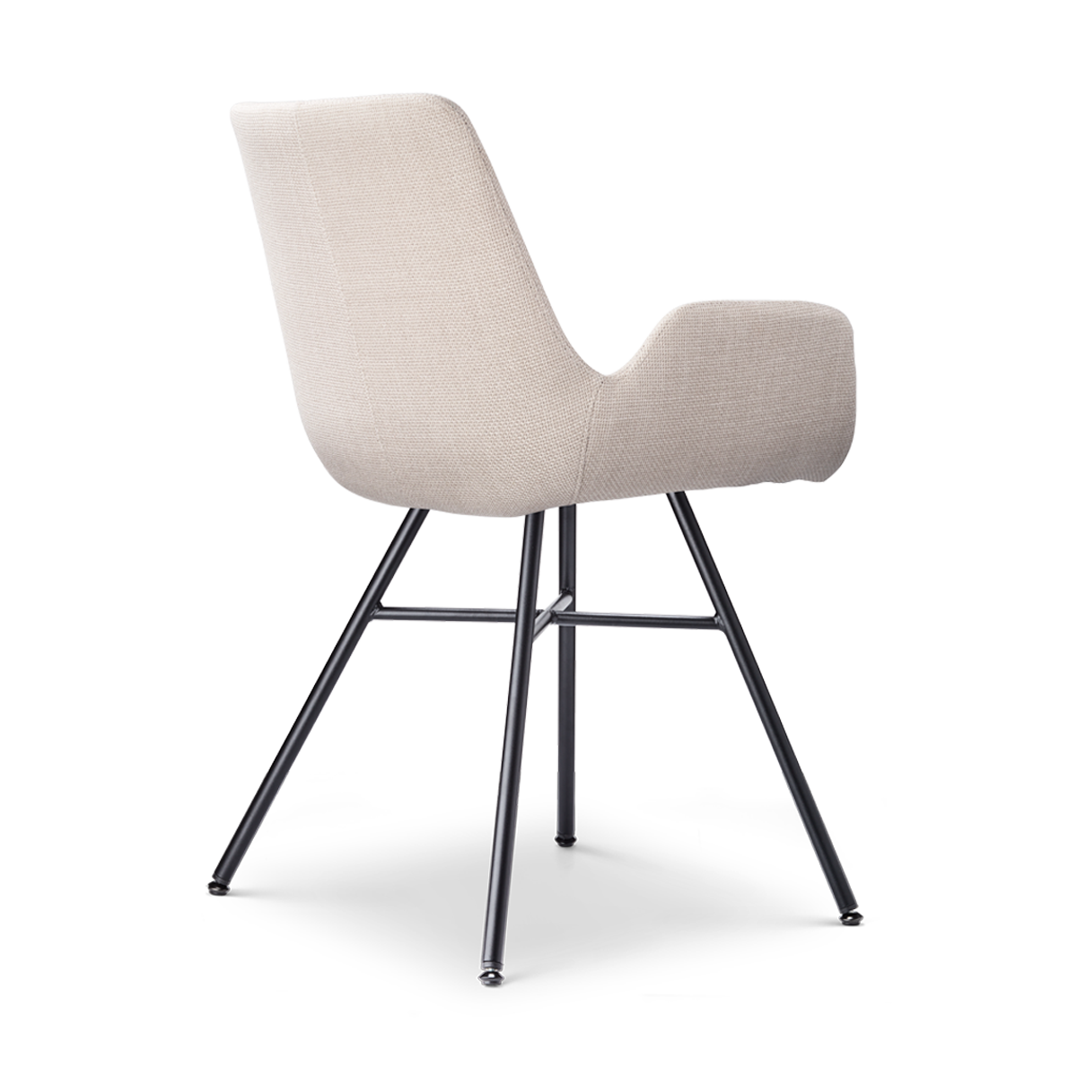 Noa-Eef eetkamerstoel beige - zwart onderstel