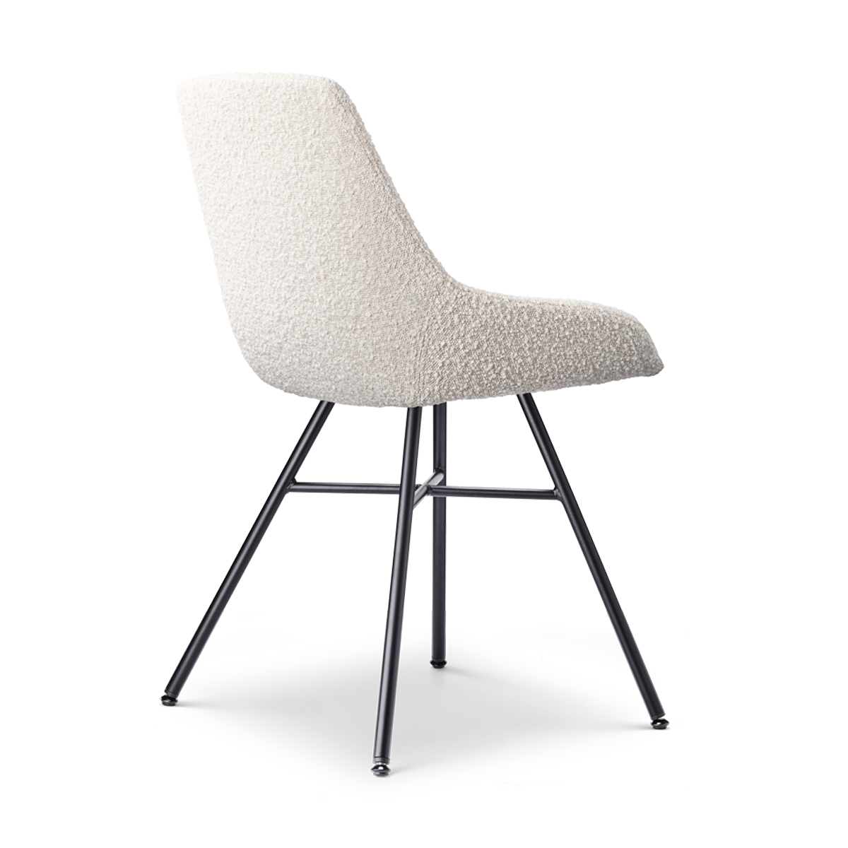 Noa-Isa eetkamerstoel bouclé beige - zwart onderstel