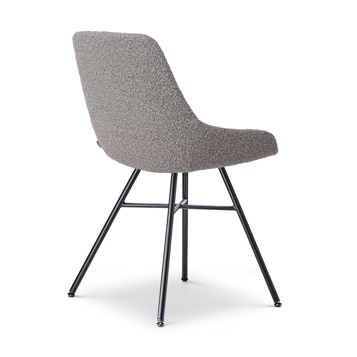 Noa-Isa eetkamerstoel bouclé taupe - zwart onderstel