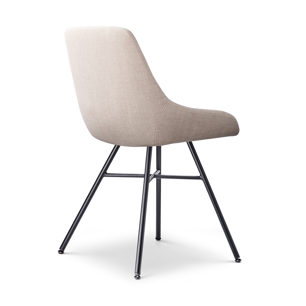 Noa-Isa eetkamerstoel beige - zwart onderstel