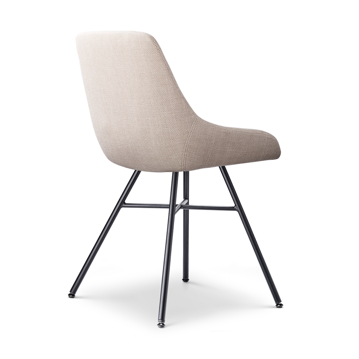 Noa-Isa eetkamerstoel beige - zwart onderstel