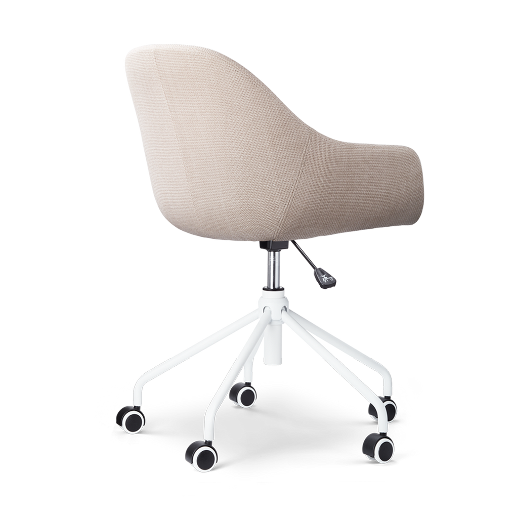 Nout-Mae bureaustoel beige - wit onderstel