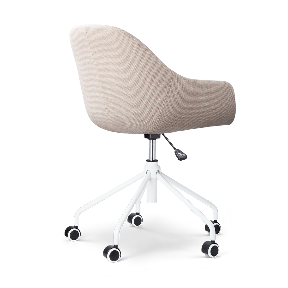 Nout-Mae bureaustoel beige - wit onderstel