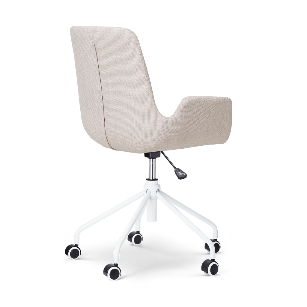 Nout-Eef bureaustoel beige - wit onderstel