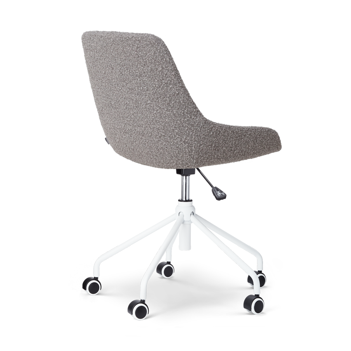 Nout-Isa bureaustoel bouclé taupe - wit onderstel
