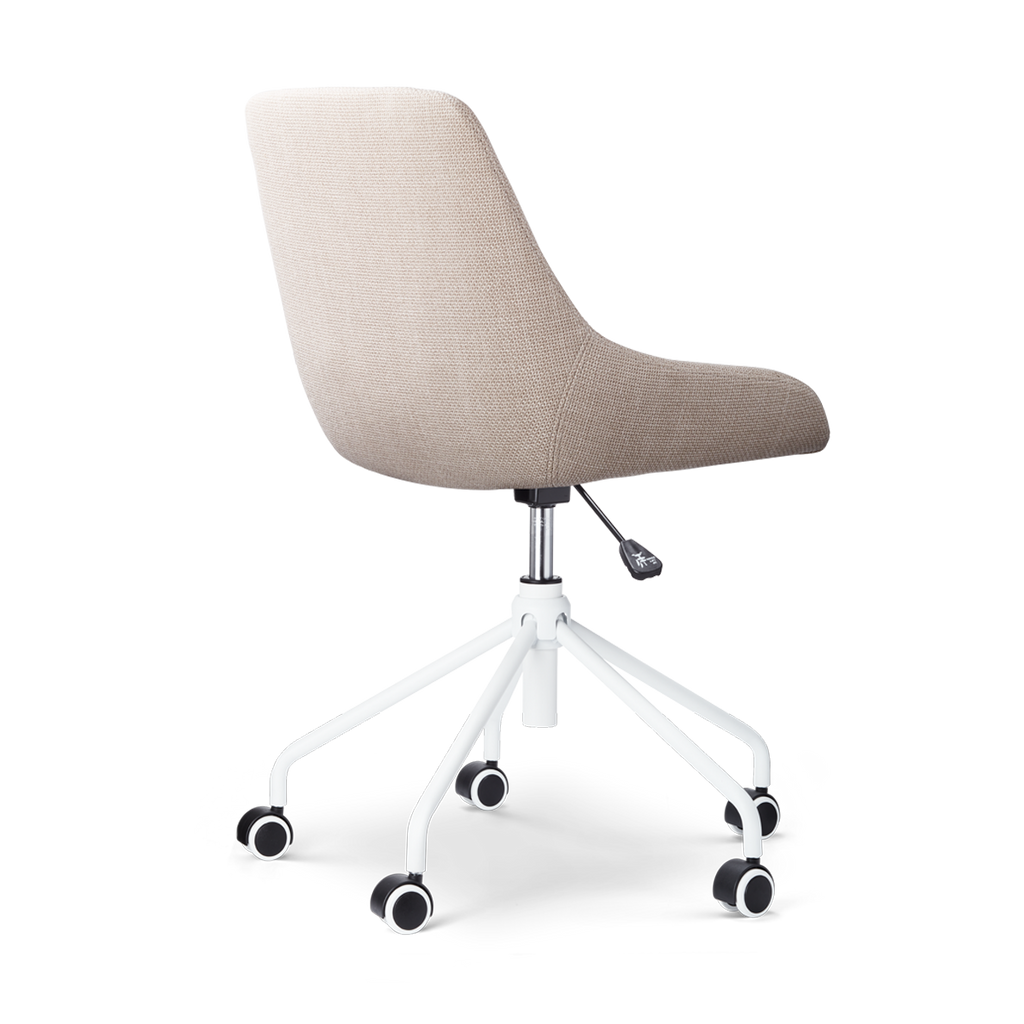 Nout-Isa bureaustoel beige - wit onderstel