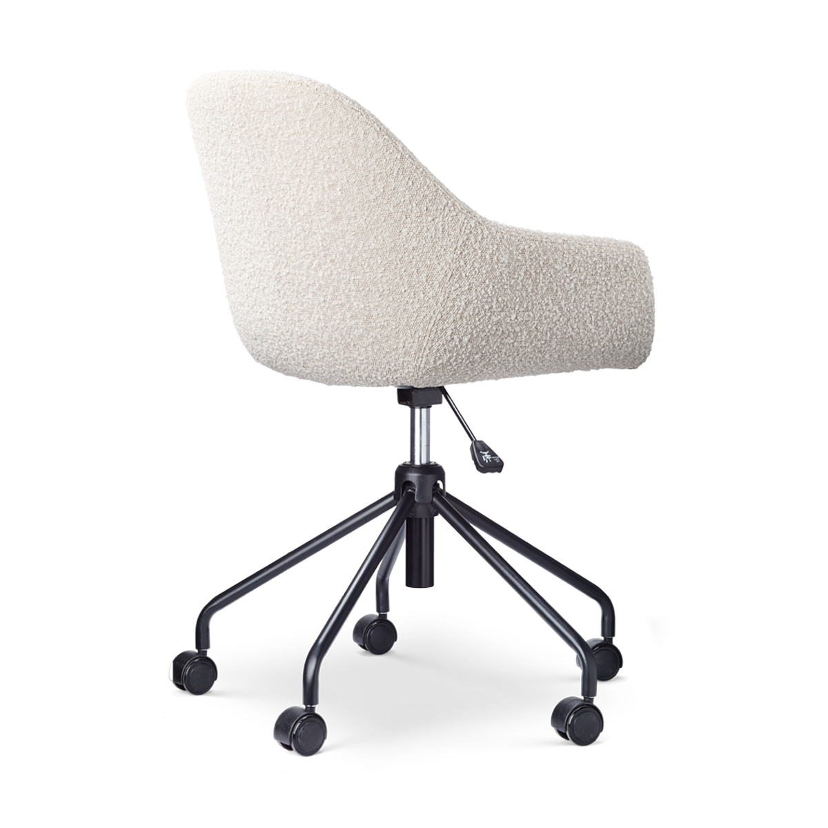 Nout-Mae bureaustoel bouclé beige - zwart onderstel