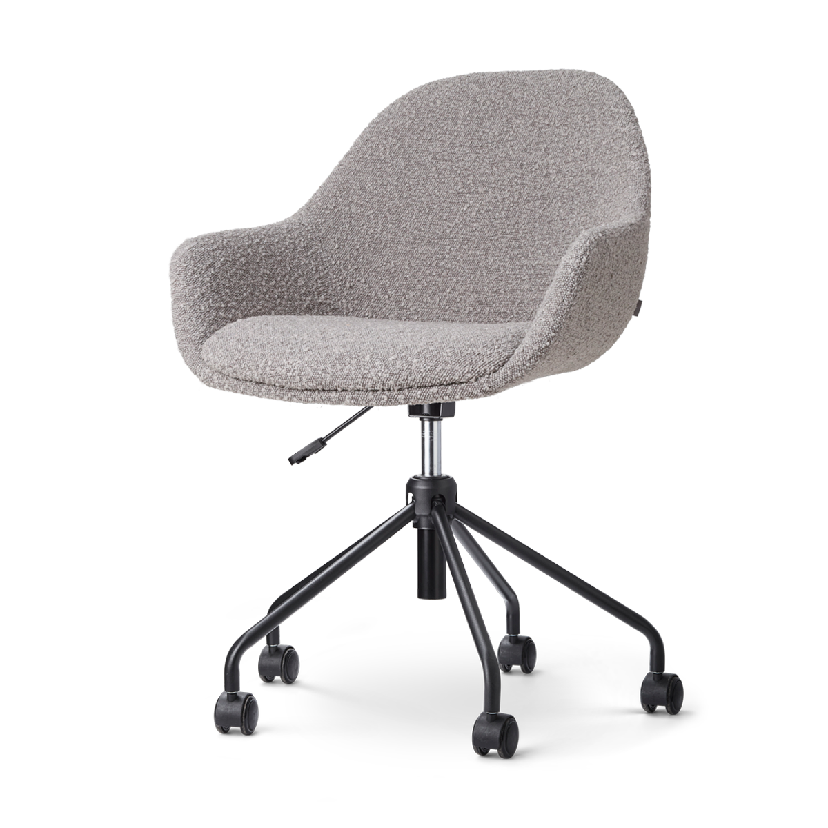Nout-Mae bureaustoel bouclé taupe - zwart onderstel