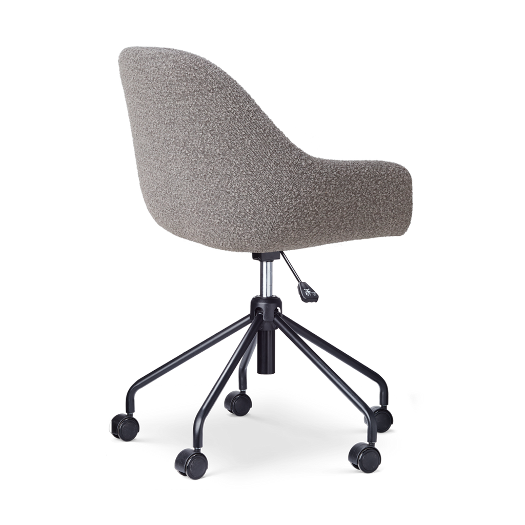 Nout-Mae bureaustoel bouclé taupe - zwart onderstel