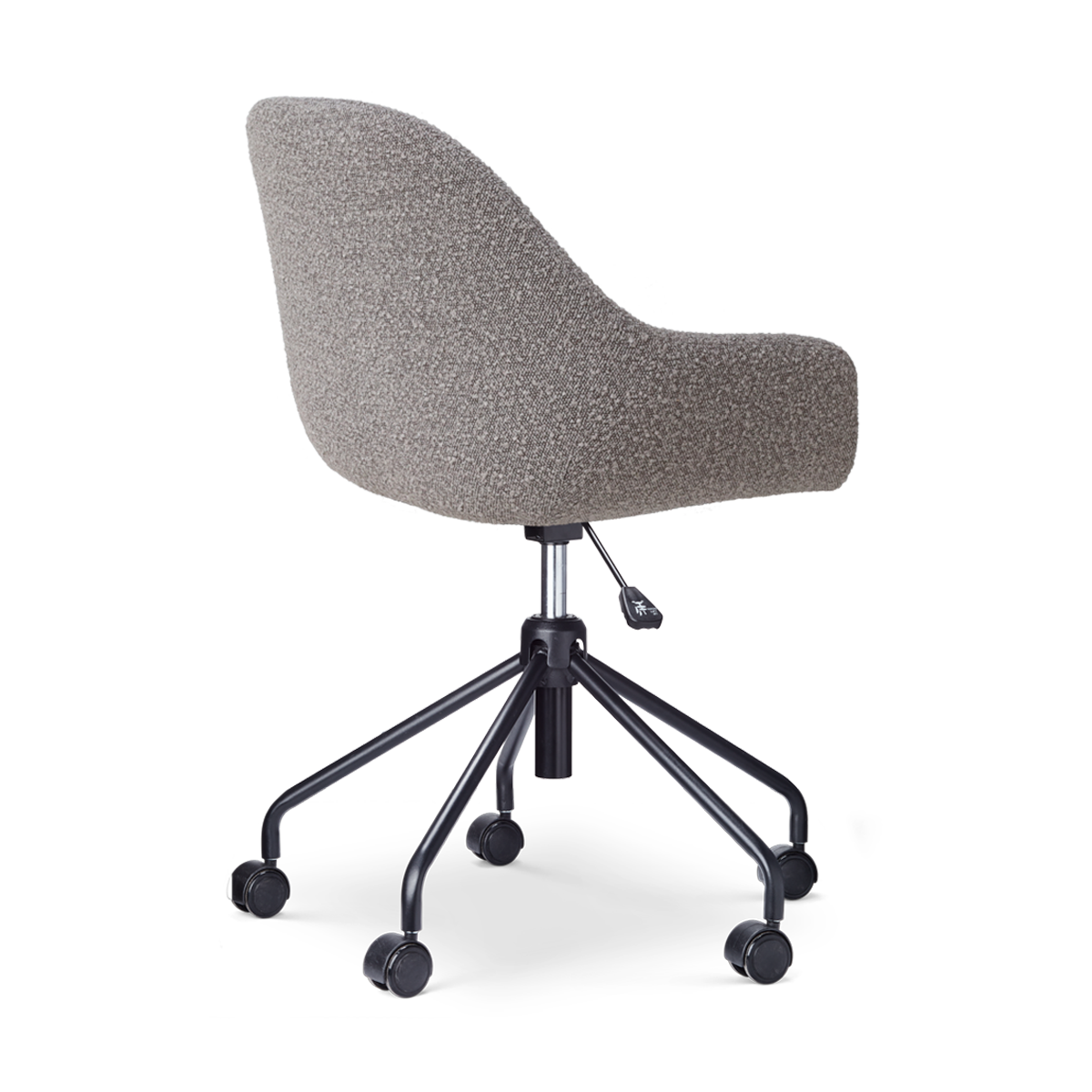Nout-Mae bureaustoel bouclé taupe - zwart onderstel